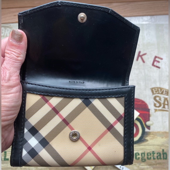 BURBERRY NOVA CHECK Bifold Wallet w/front pouchPVC/Black Patent🔥Italy🇮🇹🔥EUC! - Picture 13 of 17